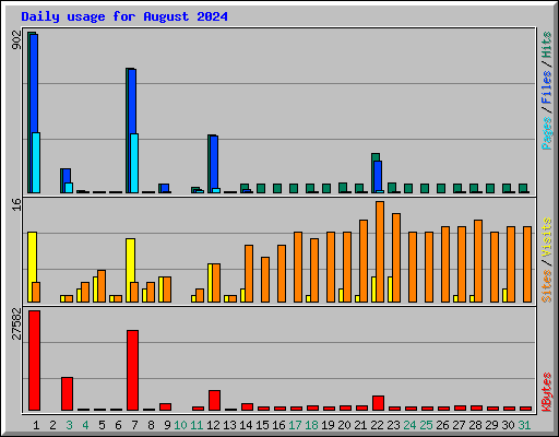 Daily usage for August 2024