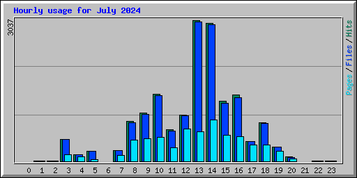 Hourly usage for July 2024